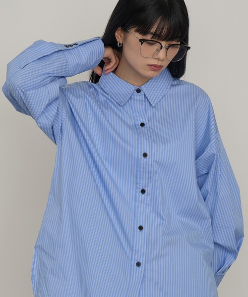 NOGLE ブラウス シャツ 「NOGLE/ノグル」オーバーストライプシャツ
