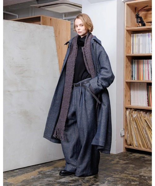 コート ジャケット 「VOAAOV」 WOOL LINEN HERRING BONE COAT メンズ レディースの画像