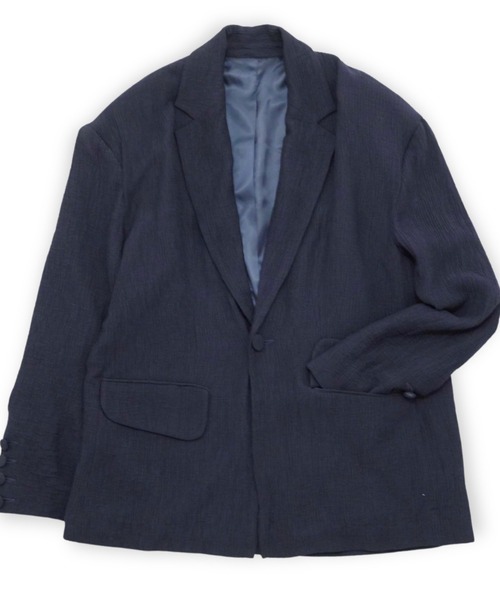 ジャケット テーラードジャケット 「Dhruv Kapoor」 TEXTURED MAXI BLAZER メンズ レディースの画像