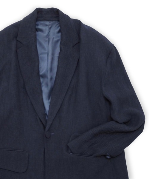 ジャケット テーラードジャケット 「Dhruv Kapoor」 TEXTURED MAXI BLAZER メンズ レディースの画像