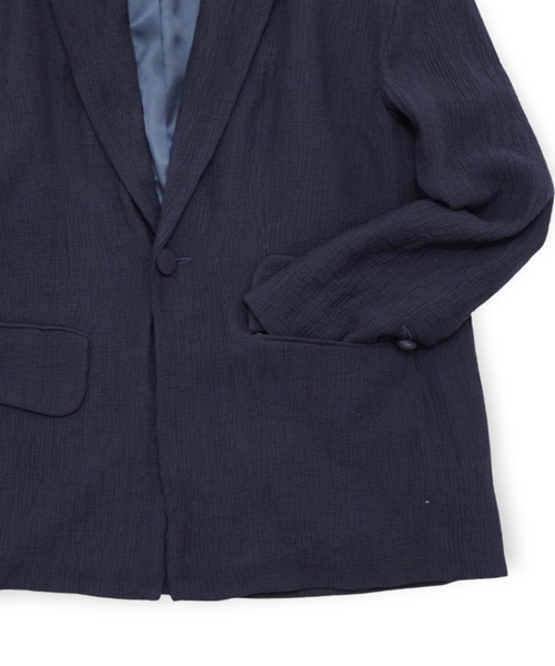 ジャケット テーラードジャケット 「Dhruv Kapoor」 TEXTURED MAXI BLAZER メンズ レディースの画像