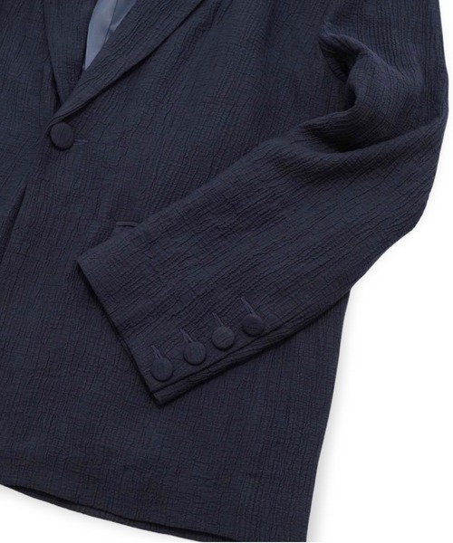 ジャケット テーラードジャケット 「Dhruv Kapoor」 TEXTURED MAXI BLAZER メンズ レディースの画像