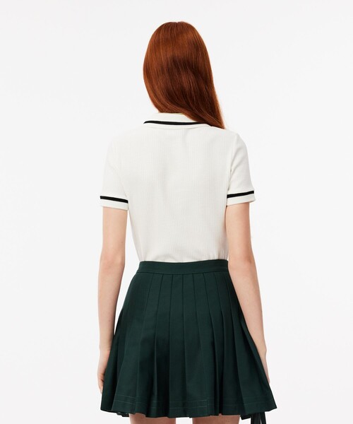 「LACOSTE」 半袖ポロシャツ 38 ホワイト レディースの画像