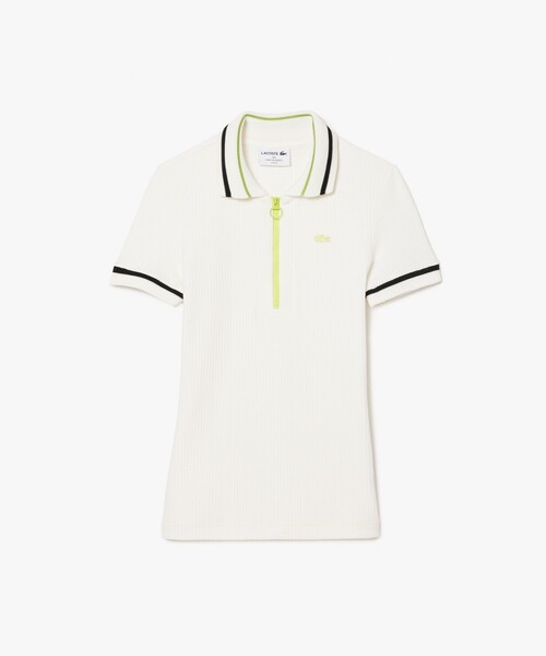 「LACOSTE」 半袖ポロシャツ 38 ホワイト レディースの画像