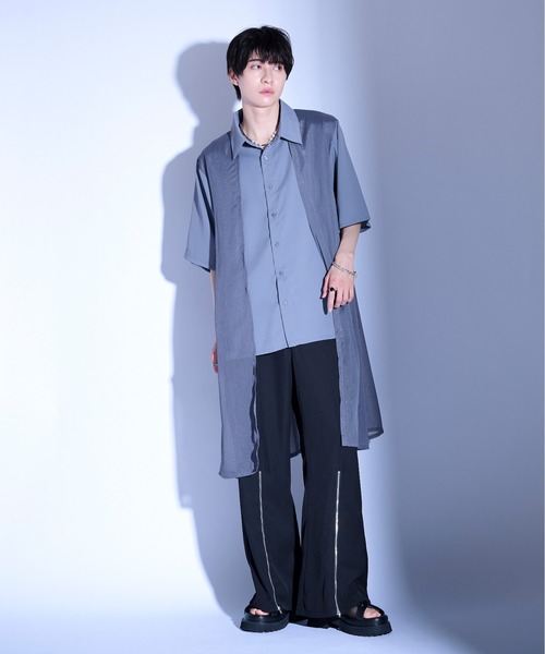 「Ellno Loset」 半袖シャツ SMALL グレー系その他 メンズ_画像3