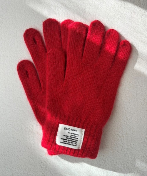 lit.Cy（リットシー） 手袋 スマホ対応 レタリングタグ フェザーニット