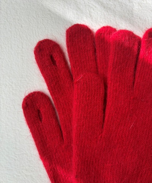 lit.Cy（リットシー） 手袋 スマホ対応 レタリングタグ フェザーニット