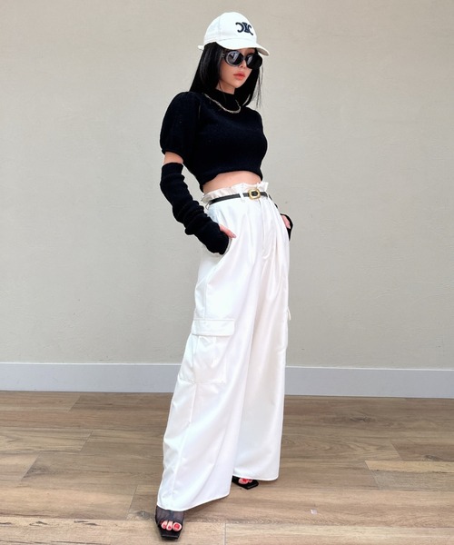 「EIMY ISTOIRE」 半袖ニット FREE ピンク レディース_画像2