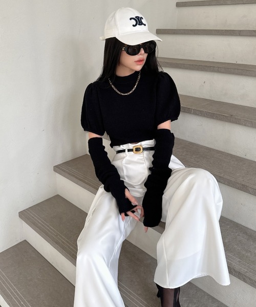 「EIMY ISTOIRE」 半袖ニット FREE ピンク レディース_画像3