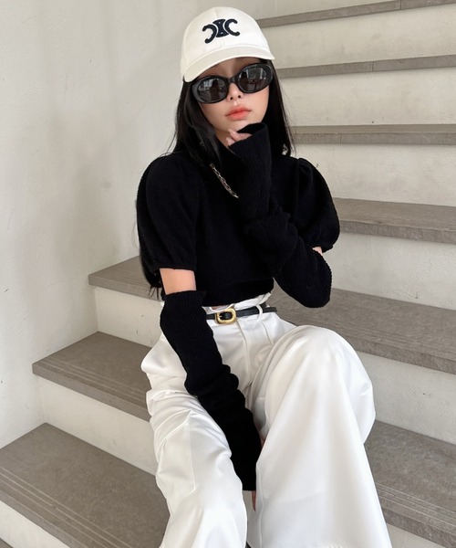 「EIMY ISTOIRE」 半袖ニット FREE ピンク レディース_画像4