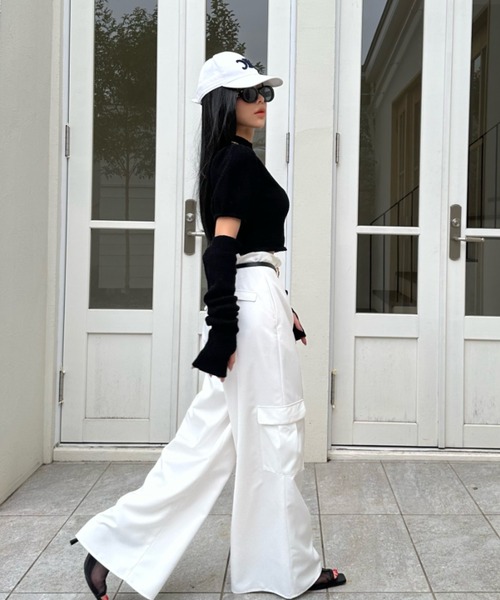 「EIMY ISTOIRE」 半袖ニット FREE ピンク レディース_画像6