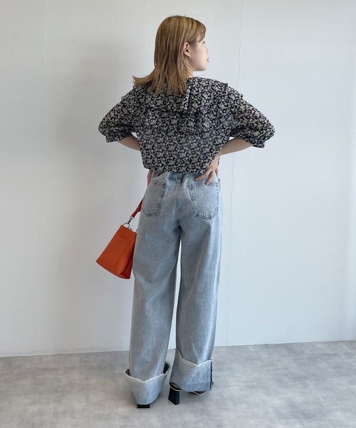 「w closet」 半袖ブラウス FREE ダークネイビー レディース_画像6