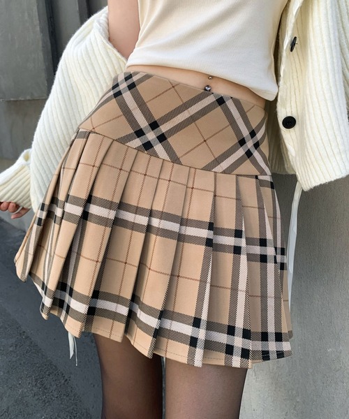 VEILA スカート チェックプリーツミニスカート : ZOZOTOWN Yahoo!店