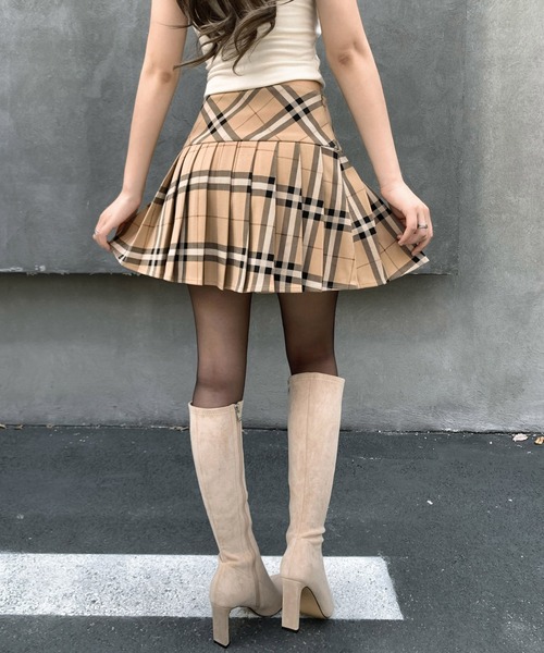 VEILA スカート チェックプリーツミニスカート : ZOZOTOWN Yahoo!店