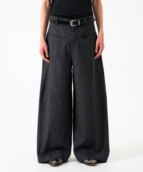 Camphor wood スラックス WIDE BAGGY SEEM TUCK TWEED SLACKS / ワイド