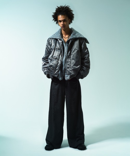 たくはむ　ジャケットM・スラックスL Camphor wood スラックス WIDE BAGGY SEEM TUCK TWEED SLACKS / ワイド