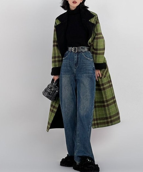 コート チェスターコート リバーシブルチェック柄メルトンコート