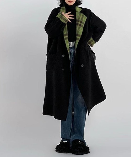 archive レザー切り替えメルトンコート デザインコート デザイン古着 archive レザー切り替えメルトンコート デザインコート デザイン古着