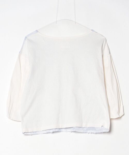 「REAL CUBE」 7分袖カットソー M オフホワイト レディース_画像2