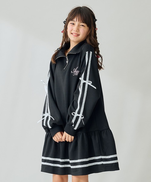 Amourire girl（アムリールガール） ワンピース ハーフZIP リボン