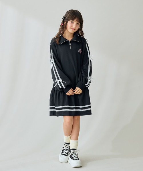 Amourire girl（アムリールガール） ワンピース ハーフZIP リボン