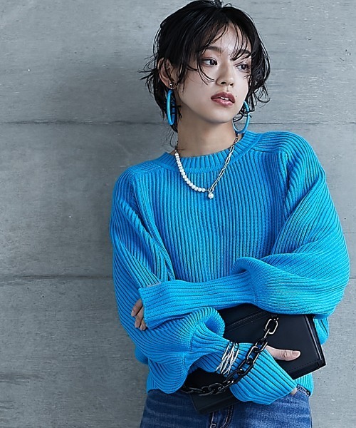 「GEVS.」 「SMILELAND」ニットカーディガン L レッド レディース_画像9