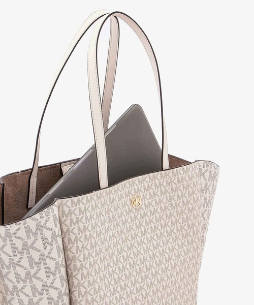 MICHAEL KORS トートバッグ ホワイト/ブラック 2WAY 中古・古着通販】MICHAEL KORS (マイケル・コース) 2WAYトートバッグ