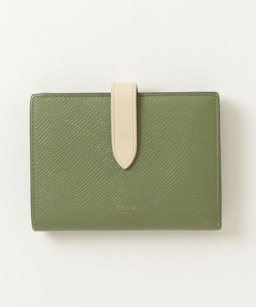 CELINE セリーヌ スモールトリフォールドウォレット　カーキ グリーン 財布 セリーヌ CELINE スモール トリフォールドコンパクトウォレット 財布