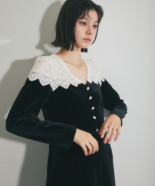 SMILE ORCHID（スマイルオーキッド） 長袖ワンピース L ブラック