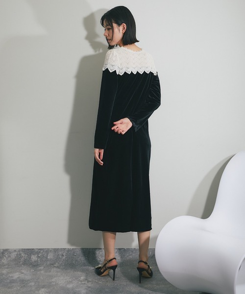 「SMILE ORCHID」 長袖ワンピース L ブラック レディース_画像8