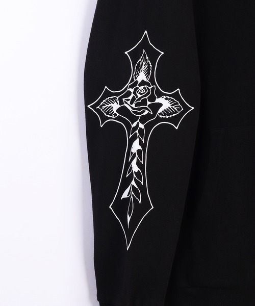 「Ed Hardy」 ジップアップパーカー L ブラック メンズ_画像3