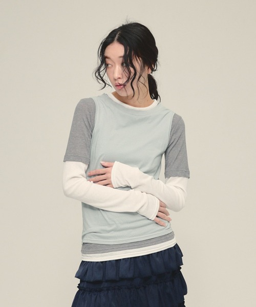 JEANASIS（ジーナシス） tシャツ 「eL」3Piece Layered Pullover 