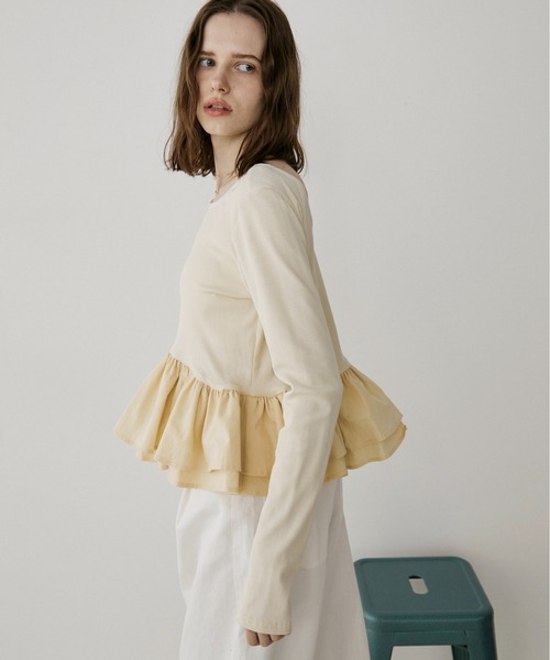 LOSCa tシャツ ドッキングペプラムトップス レディース : ZOZOTOWN