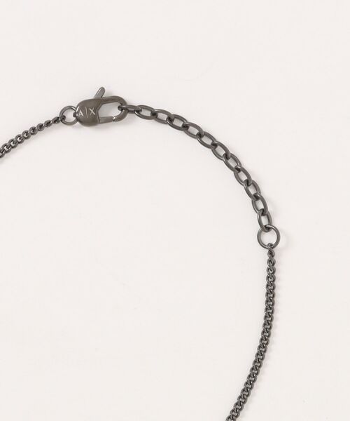 【新品未使用】ARMANIアルマーニ 真鍮艶消シルバー チェーン キーリング ARMANI EXCHANGE ネックレス アルマーニ・エクスチェンジ アクセサリー
