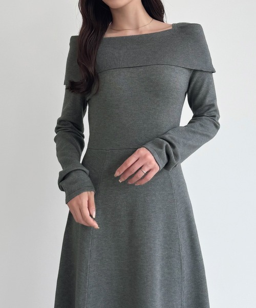 「CENEA」 長袖ワンピース LARGE チャコール レディース_画像8