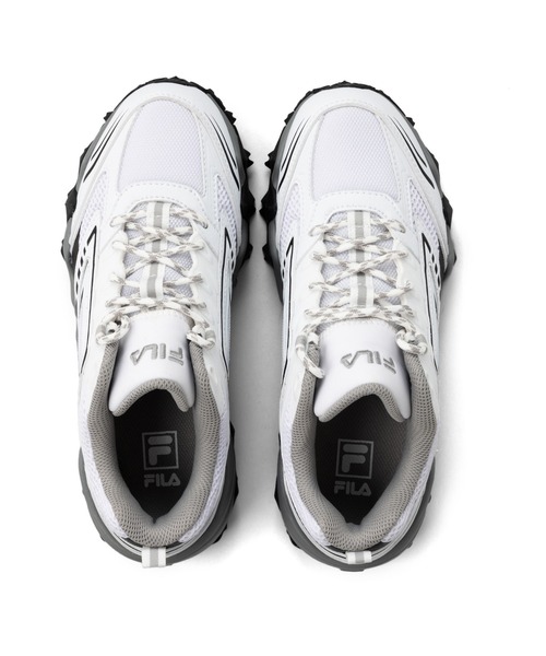 「FILA」 ローカットスニーカー 24.0cm ホワイト×グレー レディース_画像2