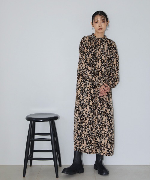 「feepur」 長袖ワンピース MEDIUM ブラック レディース_画像7