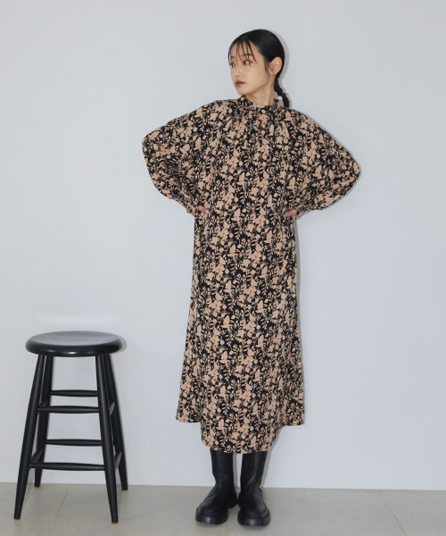 「feepur」 長袖ワンピース MEDIUM ブラック レディース_画像9