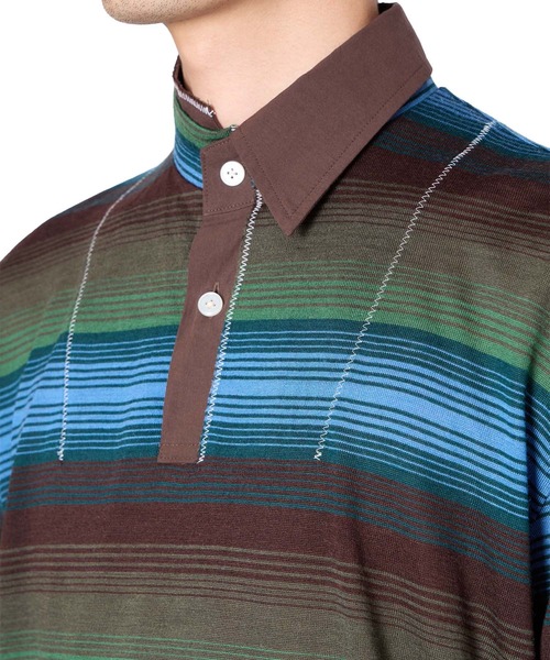 Kolor ラインカラーポロシャツ kolor（カラー） ポロシャツ 「kolor/カラー」26SCM-T11201 BORDER