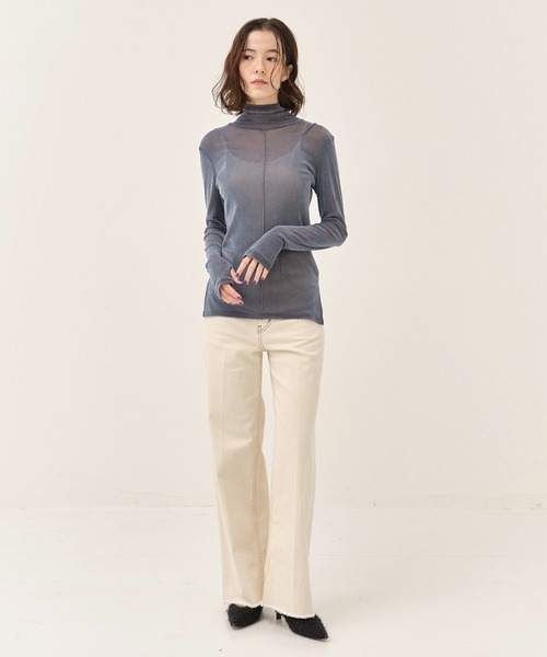 「PUBLIC TOKYO」 長袖カットソー FREE サックスブルー レディース