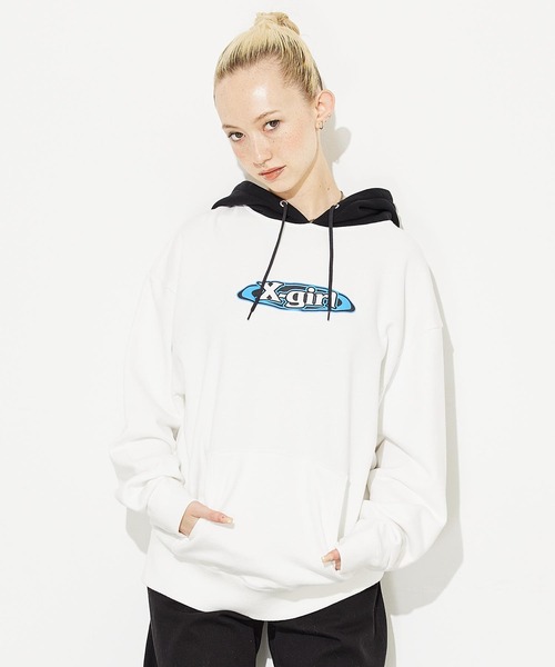 「X-girl」 プルオーバーパーカー M ブラック レディース_画像2