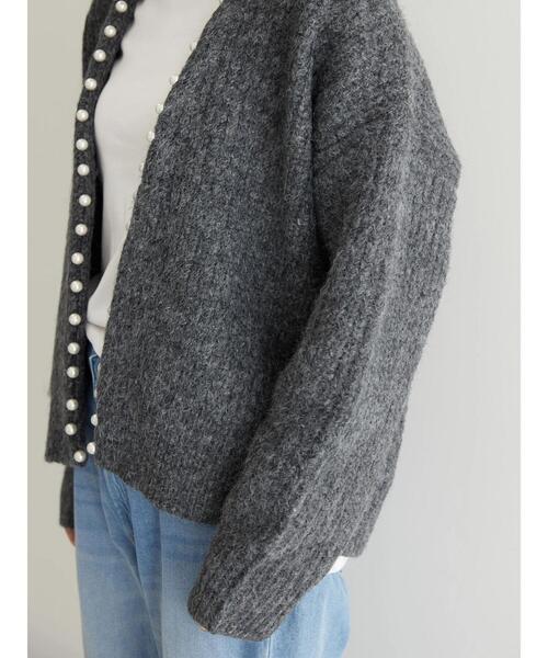 「AMERICAN HOLIC」 ニットカーディガン L 杢グレー レディース_画像8