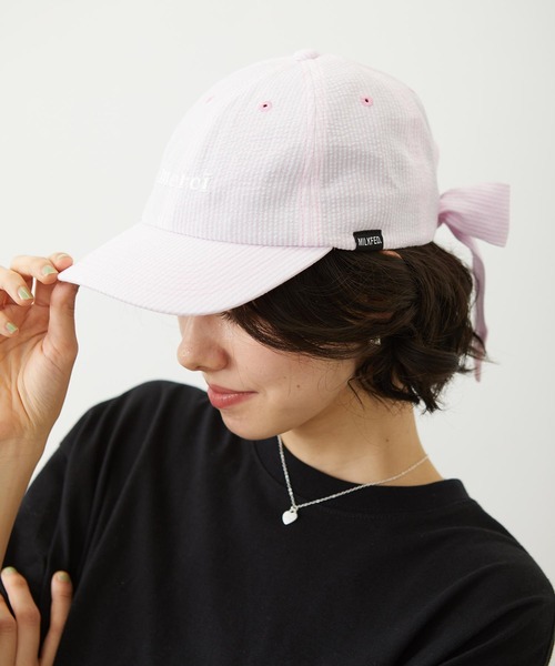 MILKFED.（ミルクフェド） キャップ 帽子 レディース BACK RIBBON CAP