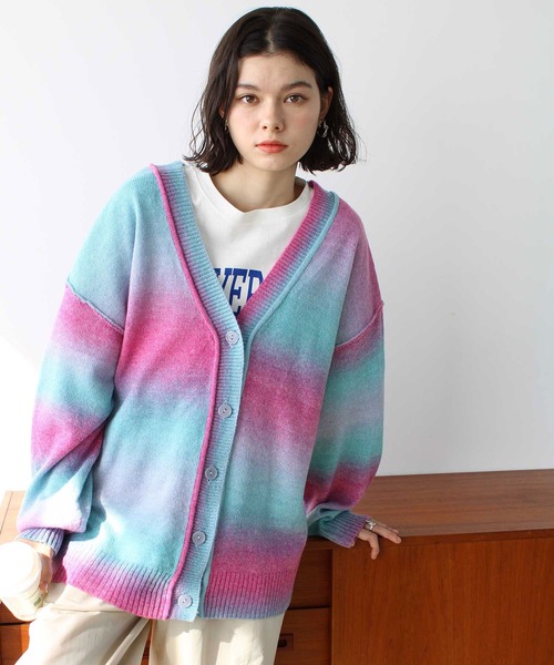 「GeeRA」 ニットカーディガン SMALL パープル レディース_画像8