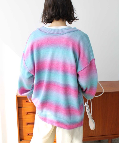 「GeeRA」 ニットカーディガン SMALL パープル レディース_画像9