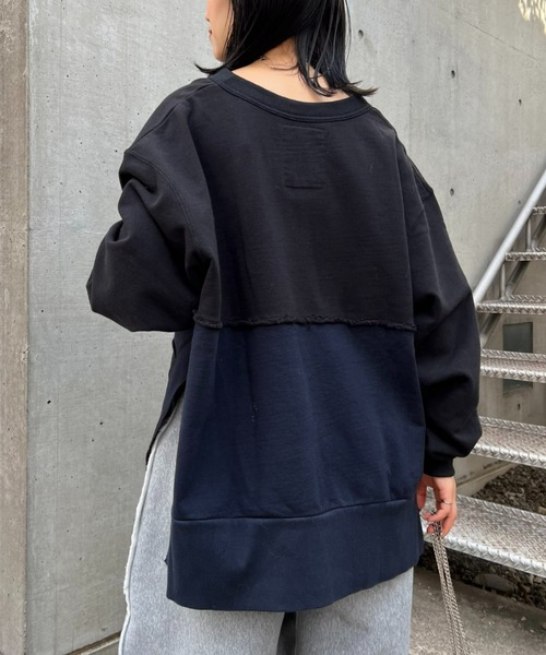 「etsinta」 スウェットカットソー ONE SIZE ライトグレー レディースの画像