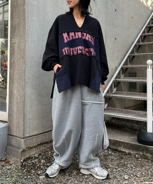 「etsinta」 スウェットカットソー ONE SIZE ライトグレー レディースの画像