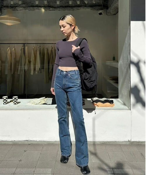 「TODAYFUL」 ブーツカットデニムパンツ 25inch ブルー レディースの画像