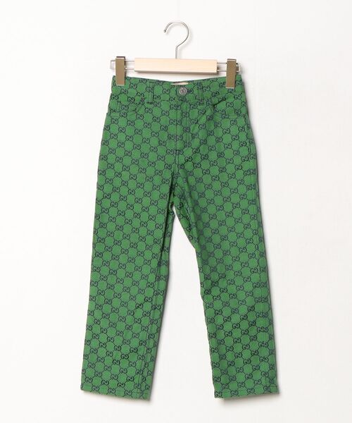 GUCCI（グッチ） GGジャガード 総柄 ロゴ デニムパンツ 5 グリーン 