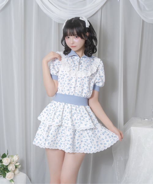 Honey Cinnamon（ハニーシナモン） 半袖ワンピース FREE ピンク
